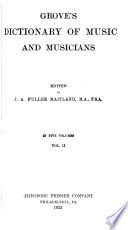 Grove's Dictionary of Music and Musicians cover