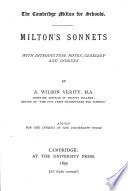 Milton's sonnets, with intr., notes [&c.] by A.W. Verity cover
