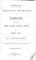 Specifications and Drawings of Patents Issued from the United States Patent Office cover