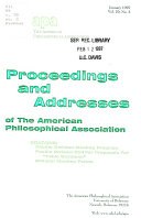 Proceedings and Addresses of the American Philosophical Association cover