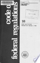 Code of Federal Regulations cover