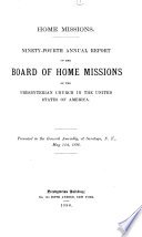 Home Missions ... Annual Report of the Presbyterian Board of Home Missions ... cover