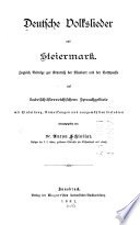 Deutsche Volkslieder aus Steiermark cover
