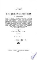 Archiv für Religionswissenschaft cover