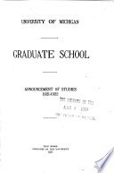 Horace H. Rackham School of Graduate Studies Announcement cover
