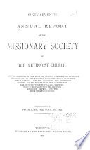 The Annual Report of the Missionary Society of the Methodist Church cover