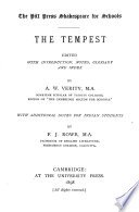 The Tempest, ed. with intr., notes, glossary and index by A.W. Verity, with additional notes for Indian students by F.J. Rowe cover