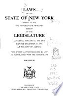 Laws of the State of New York Passed at the ... Session of the Legislature cover