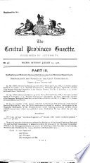 The Central Provinces Gazette cover
