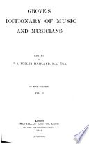 Grove's Dictionary of Music and Musicians: F-L cover