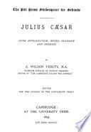 Julius Cæsar, with intr., notes, glossary and indexes by A.W. Verity cover