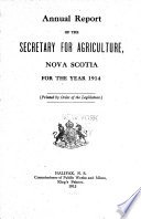 Annual Report of the Secretary for Agriculture, Nova Scotia cover