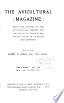 The Avicultural Magazine cover