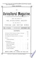 The Avicultural Magazine cover