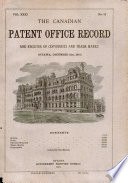 The Canadian Patent Office Record and Register of Copyrights and Trade Marks cover