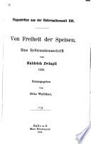 Von Freiheit der Speisen cover